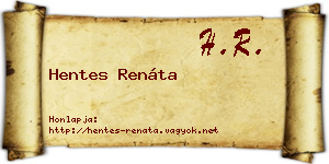 Hentes Renáta névjegykártya